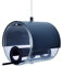 MeLiTec Edelstahl Vogelfutter Station Fässchen Silber/schwarz Farbe Schwarz matt, Größe Hängend