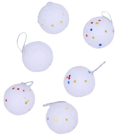 GMBYLBY 6 bolas de nieve blancas para árbol de Navidad, adornos colgantes irrompibles para decoración de vacaciones