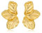 Gold Ohrringe Damen, Fächerförmig Blumen Ohrringe, Statement Earrings Groß Goldene Blumenohrringe für Mädchen Damen Partys Zubehör, Alltag, Hochzeit (Gold-B)