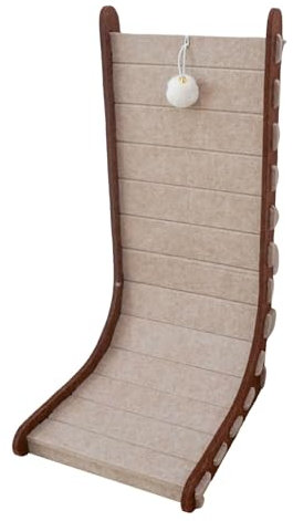 Rascador para gatos, 60 cm de alto, cartón rascador en forma de L, resistente, con juguete de pelota, muebles rascadores de cartón para pared y esquina (gris)