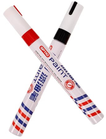 GARIOUANS Ensemble De Stylos De Retouche Pour Inscriptions Monumentales 2 Couleurs Rouge Et Noir, Marqueurs De Réparation Étanche Pour Tablette, Utilisation Artisanale Et Réparation Rapide