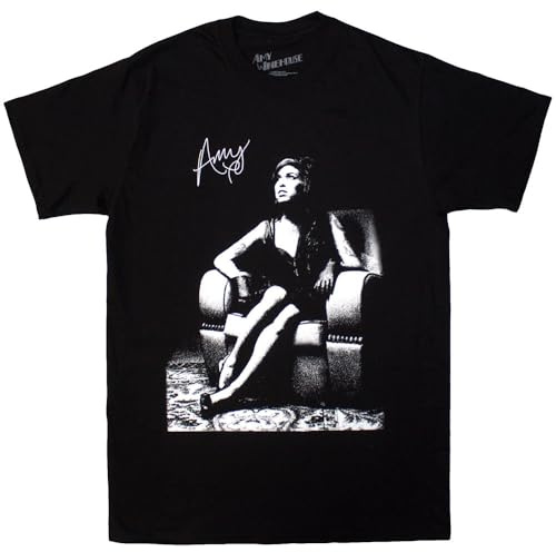 Rock Off officially licensed products Men's Amy Winehouse Chair T-Shirt Black