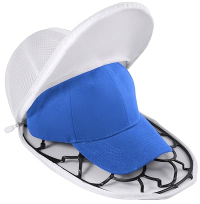 keilend Baseball Cap Washing Cage with Mesh Bag, Hat Washer Cage to Keep Shape, Single Layer Plastic Cap Protector Frame for Washing Machine (Black)