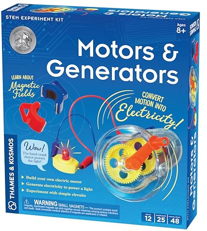 Thames & Kosmos Motors & Generators, Kids Science Kit, Learning Resources About Electric Motors and Electricity, STEM Toys for Science Experiments, Age 8+