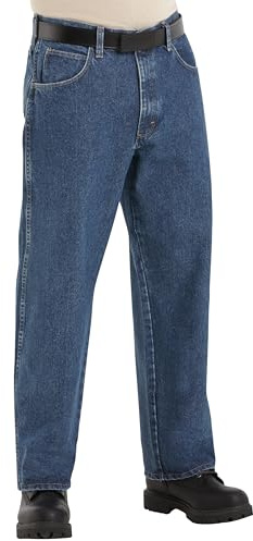 Bulwark Men's Flame-Resistant Relaxed-Fit Stone-Washed Jean, Stone-wash, 34W x 30L