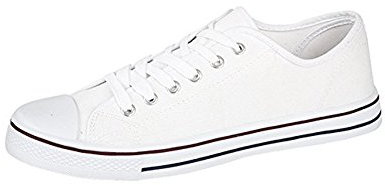 Mens Canvas Baseball Shoes in 4 Colours (8, White)