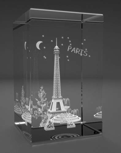 VIP-LASER 3D Glaskristall Eiffelturm von Paris Gravur (Modell 2)