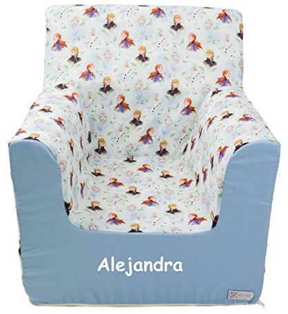 Borda y más Montessoris Kindersessel oder Kindersitz aus Schaumgummi Gemacht PERSONALIZIERTE mit den Name oder Ausdruck Verfügbar in mehrere Modellen und Farbene. (Frozen)
