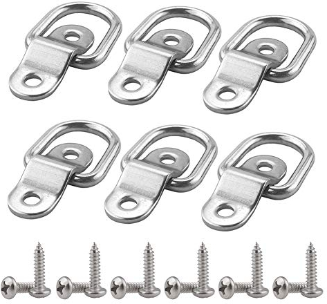 Elion Augplatte, Zurrösen Anhänger Augplatte Haken 6 Stück Zurring Aufbauring 12 Schrauben Spannringe, Geschmiedet, Zurrring für Ladungssicherung in Anhänger,LKW,Boot,PKWs,Kajak
