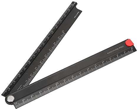 Lineal aus Aluminiumlegierung 0-300 mm, einfaches Lineal aus 90 ° faltbarer Legierung 0-300 mm Lineal aus klappbarem Metallpapier