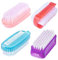 4 Pcs Nail Clean Brush，Plastic Handle Nail Finger Tip Scrubbing Brushes Double Sided & Vertical Cleaning Scrubbing Brush for Toes Nails Hands Garden, Home & Salon Use