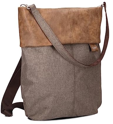 Zwei Damen Rucksack-Tasche Olli OR12 (7 Liter) Handtasche & Rucksack 2-in-1 wasserabweisende Schultertasche mit gepolstertem Laptopfach (bis 13), Damentasche & Cityrucksack in Einem (wood)