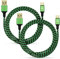 Nitho Set Of 2 Charge and Play Cables Compatible with Xbox One and Playstation 4 Controllers, 4 Meters Extra Long USB-A to Micro-USB Charger Cable Power Cord (2 Cables, Green)