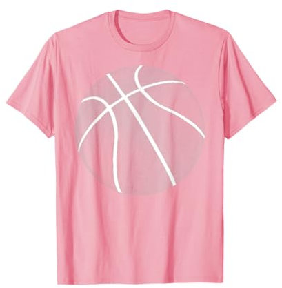 Cadeau de sport de basket-ball rose et blanc de basket-ball T-Shirt