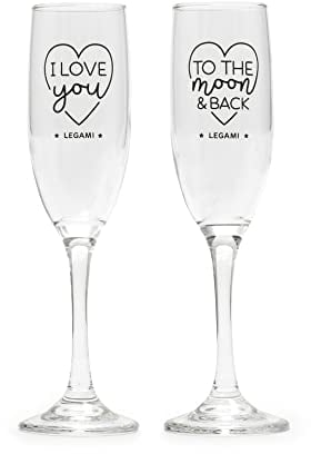 Legami - Set di 2 Flute da Champagne, Calici da vino, 150 ml