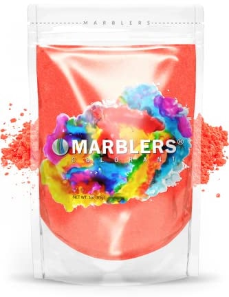 MARBLERS Red Mica Powder [Coral Punch] 3oz (85g) | Cosmetic Grade | Epoxy Resin Pigment | Dye | Non-Toxic, Vegan, Cruelty-Free | Lip Gloss, Nails, Body Butter | Bath Bomb, Candle & Soap Making