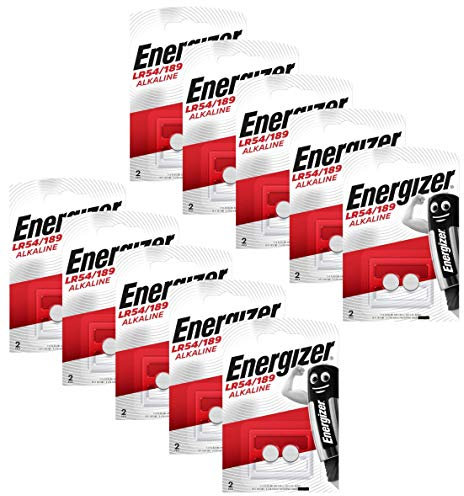 Energizer Alkali-Knopfzelle LR54 / 189 - Packung mit 10 Blistern à 2 Stück (insgesamt 20 Batterien)