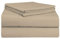 Pizuna Taupe Simple 100% Coton Parure de Lit 2 180x200 Personne avec Traversin, Satin de Coton Mercerisé 400 Fils 1 Drap Housse, 1 Drap Plat, 2 Taie Oreiller, 1 Traversin (Drap de Lit 2 Personnes)