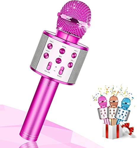 Dislocati Gifts for 3-12 Year Olds Girls, Microphone for Kids Toys for 3-12 Year Old Girls Bluetooth Microphone Teenage Boys Girls Toys Age 3 4 5 6 7 8 Party Toys for Girls Christmas Xmas Gift for Kid