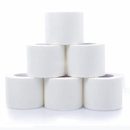 LATRAT 12 rouleaux de ruban adhésif médical, ruban de papier non tissé respirant 2.5cm*9.14m (blanc)