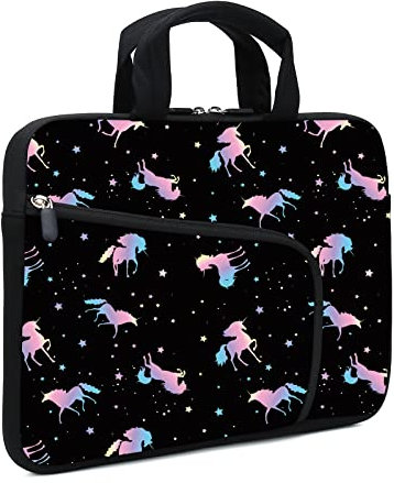 Unicorn Laptop Sleeve - 11.6 & 12.2 Chromebook & Ultrabook Case with Two Pockets & Neoprene Handle for Men & Women - Fits Apple MacBook Air, Samsung, Acer, HP, DELL