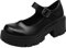 Damen Plattform Mary Janes Schuhe Sweet Toe Knöchel Lolita Gothic Plateau Kleid Pumps Schuhe Chunky Plateauschuhe Lackleder Kleid Schuhe
