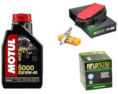 KIT TAGLIANDO CANDELA FILTRI + OLIO MOTORE COMPATIBILE CON Vespa ET4 125 LEADER 2000 2005