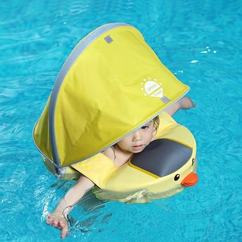 AIRINTIN Flotador de piscina para bebé mejorado Mambobaby flotador de natación no inflable con toldo para 8-36 meses flotador para anillo de natación infantil (flotador con toldo)