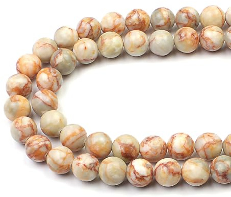 MJDCB Natural Round Stone Beads 12mm Blood Stone Loose Gemstone Beads for Jewelry Making Bracelet Necklace 30pcs