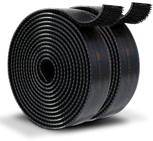 3M Dual Lock 25 MM x 2,5 M Nastro Adesivo di Fissaggio Extra Forte 2 Rotoli | Richiudibile da Nero, Forma Di Fungo, Con Gancio e Passante, Per Uso Interno ed Esterno