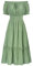 SCARLET DARKNESS Womens Vintage Renaissance Long Dress Short Sleeve Smocked Green Cottagecore Boho Dresses S