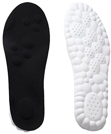 Orthopädische Einlegesohlen für Damen/Herren – Atmungsaktive Schuheinlagen mit Arch Support, Memory Schaum & Stoßdämpfung, Lindert Fersensporn, Fußschmerzen(Sport,Arbeitsschuhe,Alltag)(45-46, Schwarz)