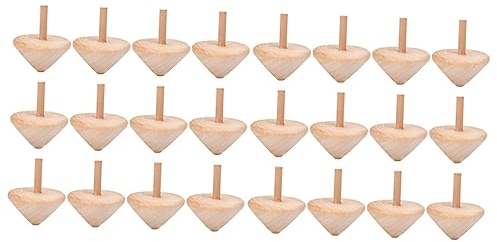 Toyvian 24 STK Hölzerner Kreisel Anbindung- Vintage Holzplatten UFO-kreisel Schmusespielzeug Kreiselspielzeug Für Kinder Holzrohlinge Vorschulspielzeug DIY-Tops Oben Bastelpaket Kleinkind