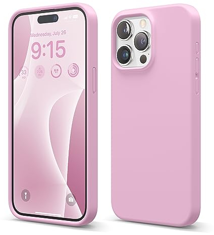 elago Cover Silicone Liquido Compatibile con iPhone 15 Pro Max Case, Custodia Silicone Premium, Protezione Completa [Struttura Antiurto a 4 Strati], Fodera in Morbida Microfibra Antigraffio (Fucsia)