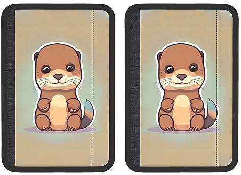 Auto-Sicherheitsgurt-Kissen, weich, bequem, universal, mit Cartoon-Otter-Motiv, 2 Stück