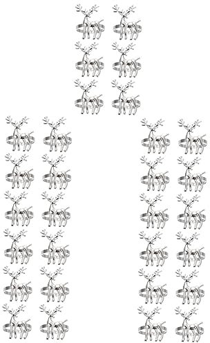 BESTonZON 30 STK Geweih Serviettenringe Hirsch Serviettenhalter Elch Serviettenhalter Weihnachtsfeier Gefallen Serviettenhalter Aus Metall Legierung Dekorativer Ring Weihnachtshirsch
