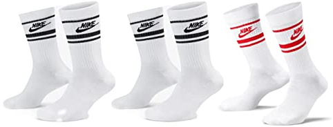 Nike 9 Paar Everyday Essential Tennissocken Socken Sportsocken Unisex DX5089 Prime, Farbe:2x Weiss - Schwarz / 1x Weiss - Rot, Socken Neu:38-42