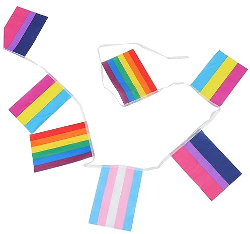 TOPBATHY Schnur Schwule String-flagge Gay Prides String Flag Rainbow String Flag Banner Rainbow Bunting String Flag Lgbt Party String Flag Rainbow Hanging String Flag Polyester Ammer Gitter