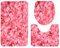 Valentines WC Sitzbezug und Teppich Set mit 3 Stück, rosa Rosenblüten Badezimmerteppich Set, Rutschfester Badteppich Valentine Geschenke für Frauen Personalisiert Geschenk Frauen