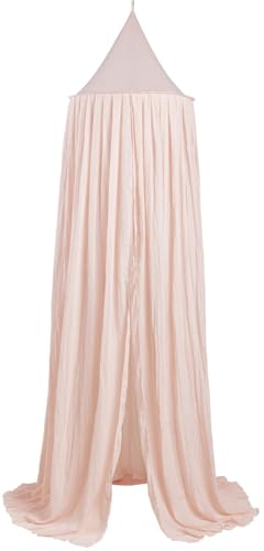 Meyco Baby Uni Betthimmel, Babyhimmel (Baldachin aus Baumwolle und Polyester, geschützte Umgebung, warme Atmosphäre, einfache Befestigung, weiche Textur, waschbar, Größe: 55 x 240 cm), Soft pink