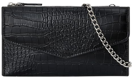 Frauen Schulter Tasche Modische Muster Einfache Feste Farbe Frische Schnalle Strap Abnehmbare Schulter Riemen Umhängetasche Taschen Rucksack (Black, One Size)