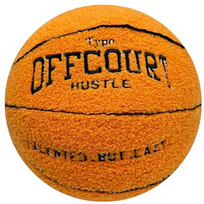 WOKICOR 3D Offcourt Basketball Kissen 25CM Plüsch Basketball Kissen Neues 3D Basketballkissen Kreative Basketball Wurfkissen Zimmer Dekorationen Party Geschenk für Kinder Basketball-Liebhaber