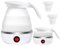 RANJIMA Hervidor de agua plegable pequeño, 0,6 L, hervidor de agua para camping, viajes, hervidor de agua pequeño plegable con 2 vasos plegables para exteriores, camping, senderismo, hotel