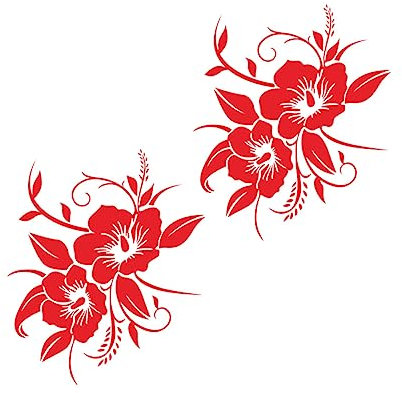 SOESFOUFU 2stücke Teiliges Blumen Autoaufkleber Reflektierende Karosseriedekoration Für Motorräder Suvs Wetterfest Langlebig Einfach Anzubringen Ohne Rückstände Als Für Freunde