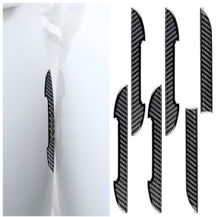 Adunsiaoto 6 Stück Auto Tür Rückspiegel Protector Strip, Universal-Carbon-Türschützer, Stoßstange Guard Anti-Scratch Protector Trim Aufkleber Für Seitentür Autozubehör