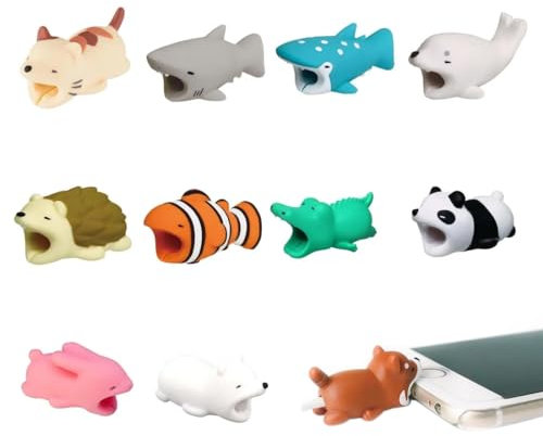 10 Stück Tiere Kabelschutz, Niedlich Tier Beißt Kabel Saver, Kunststoff Ladekabel Schutz für USB Ladekabelschutz