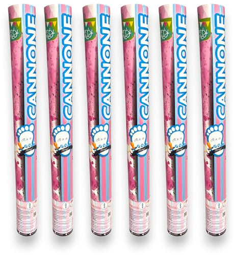 Cannone Spara Coriandoli Blu 50 cm - Perfetto per Feste di Rivelazione del Genere, Baby Shower, Compleanni e Eventi Speciali - Facile da Usare, Sicuro e Divertente, Girl or Boy, Party (6)