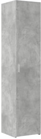 vidaXL Buffet Haut Gris béton 40x42,5x185 cm Bois d'ingénierie, Buffet, Armoire de Rangement, Panneau latéral, Armoire, Armoire latérale