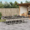Gecheer 13-TLG. Polyrattan Sitzgruppe, Garten Essgruppe 12 Personen, Rattan Gartenmöbel Set, Balkon Möbel, Garten Lounge, Terrassenmöbel Set, Gartengarnitur Sitzgarnitur, mit Kissen, Hellgrau
