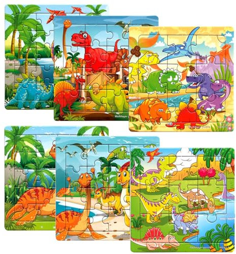 Reisespiele Kinder ab 3 Kinder Puzzle ab 3 Jahren Kinderpuzzle ab 3 Jahre Holzpuzzle Mini Dino 4 Jahre für Kinderspielzeug Puzzle ab 3 4 5 Jahre